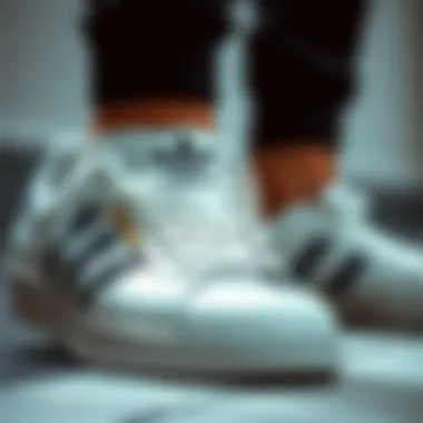 Close-up of Adidas Bonega Superstar showcasing its unique design features