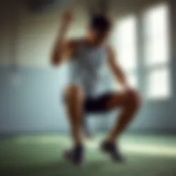 Dynamic athletic pose showcasing comfort and flexibility