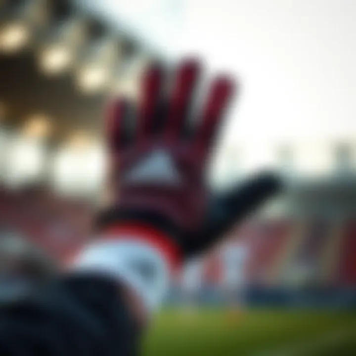 Detailed view of the ergonomic design features of Adidas Predator gloves