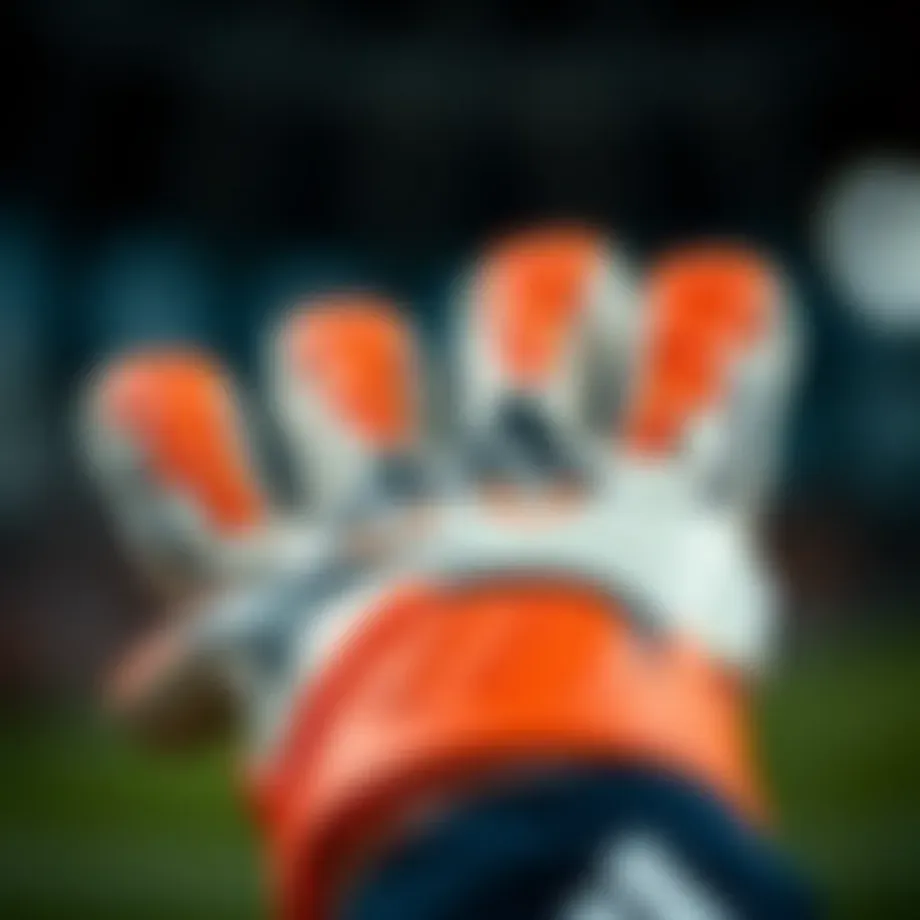 Close-up view of the innovative grip technology in Adidas Predator goalkeeper gloves