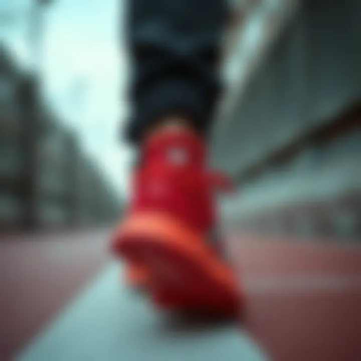 Versatile style options using red Adidas footwear