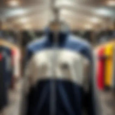 Showcasing the Adidas Tracksuit Top A stylish Adidas tracksuit top displayed on a mannequin