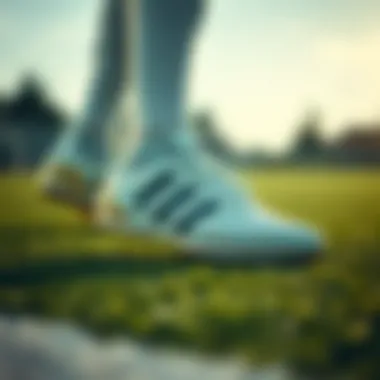 Adidas turf shoes on the field during gameplay