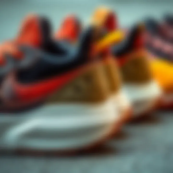 A close-up of fashionable sneakers showcasing texture and design.