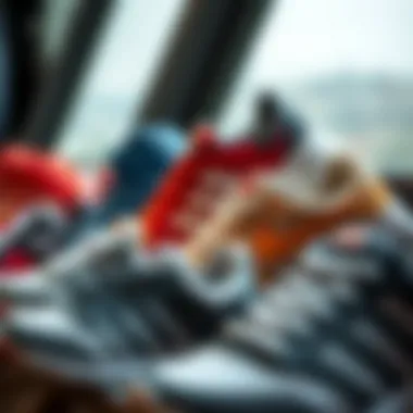 An array of trending sport shoes arranged in an appealing layout.