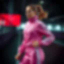 Feminine tracksuit showcasing modern design