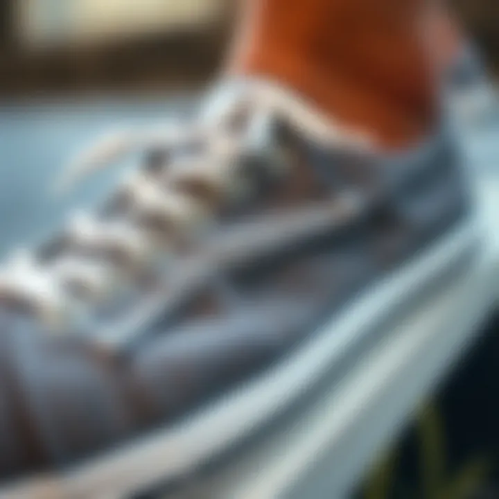 Close-up of breathable fabric used in canvas shoes