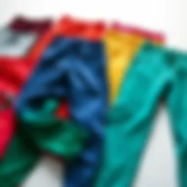 A collection of Calvin Klein sweatpants in various colors arranged aesthetically