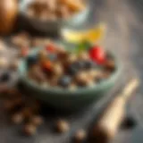 A bowl of assorted high-protein foods including beans and legumes.