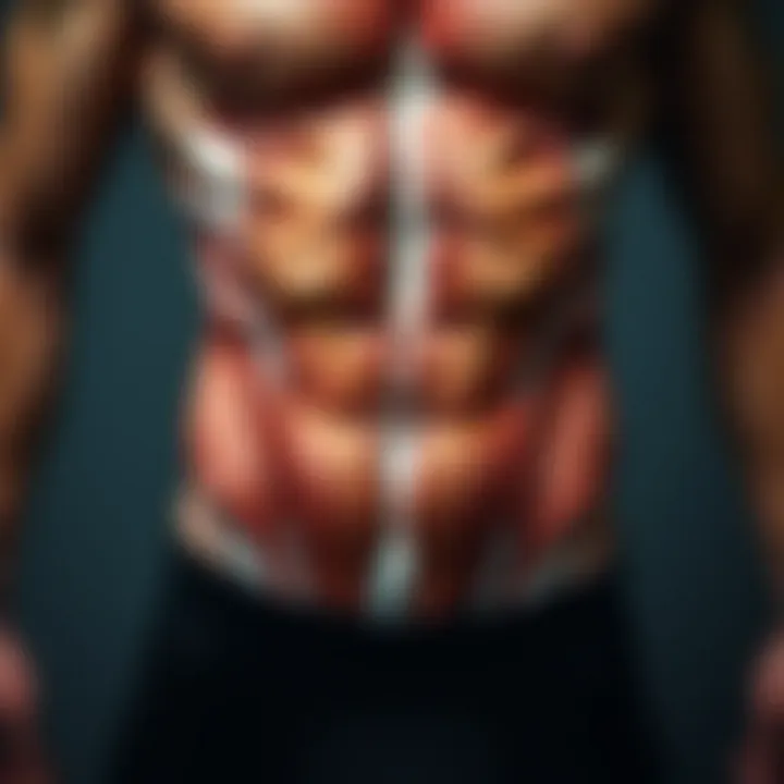 Anatomical diagram of abdominal muscles