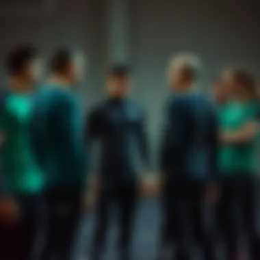 Group of athletes discussing performance in compression wear