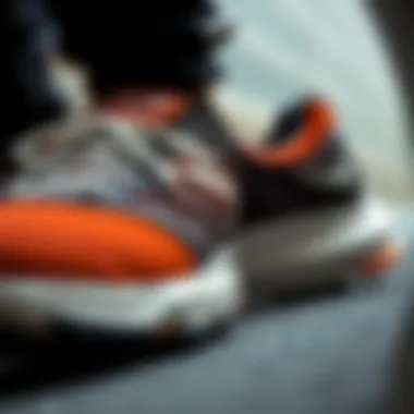 Sustainable Materials in Athletic Footwear A close-up of sustainable materials used in athletic footwear