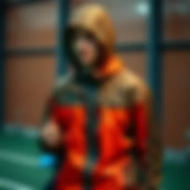 Athlete wearing a fashionable rain jacket during a workout