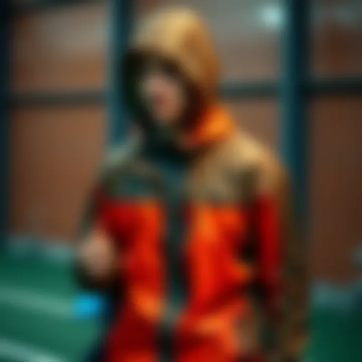 Athlete wearing a fashionable rain jacket during a workout