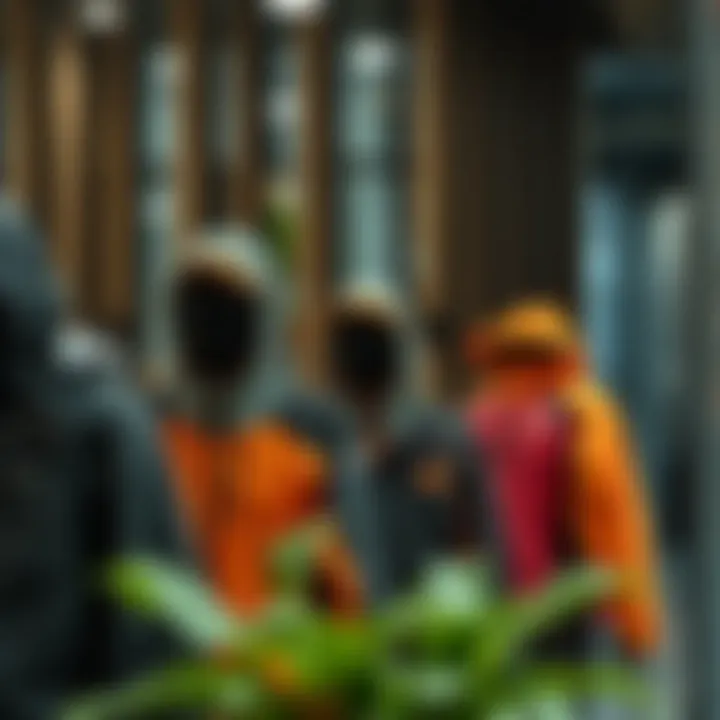 Variety of rain jackets displayed in a modern setting