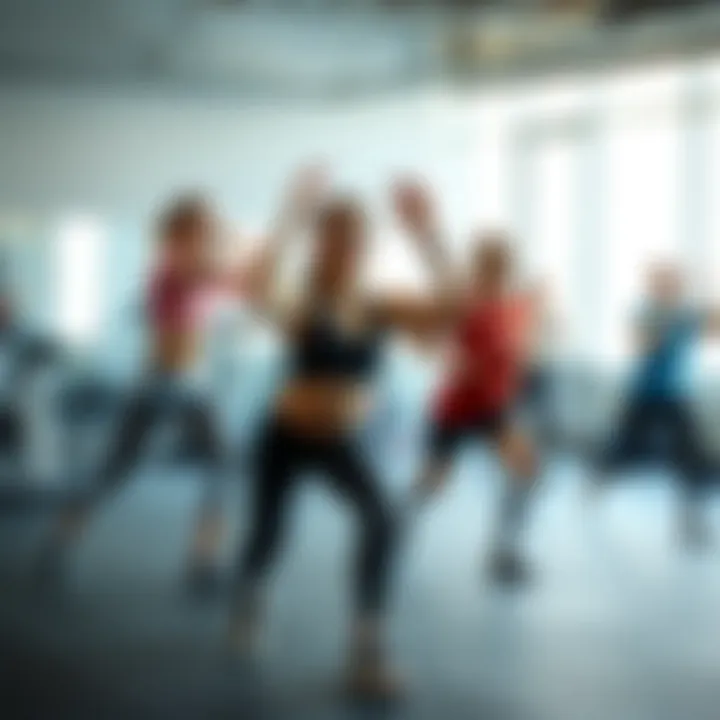 Group fitness session fostering social connections