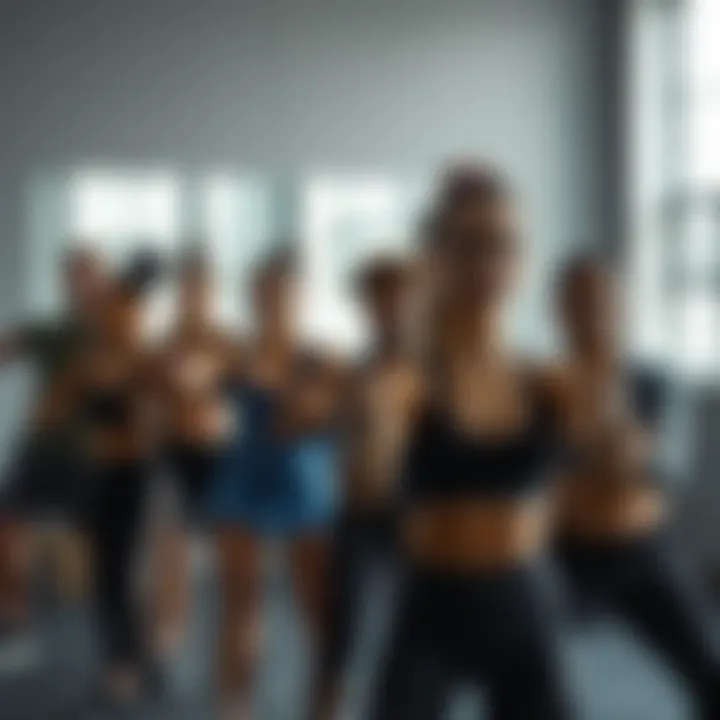 Group of diverse individuals engaging in a motivational fitness class