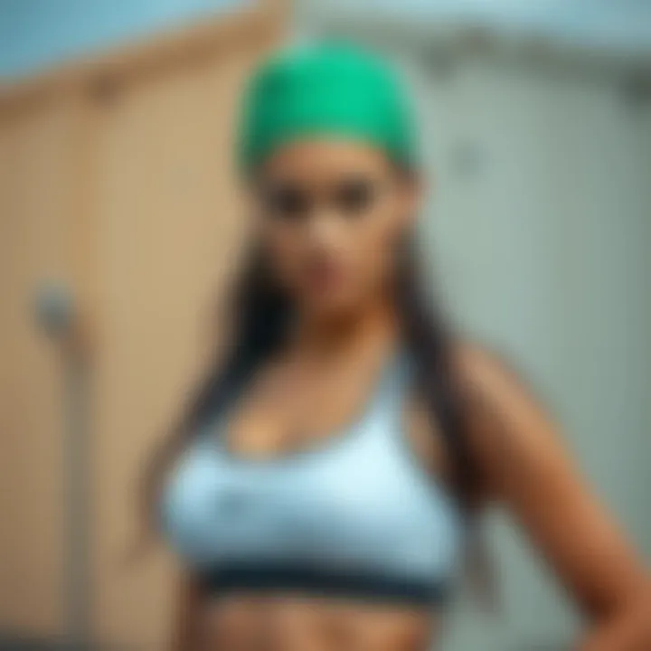 Inspiring fitness model confidently showcasing hip-friendly apparel.