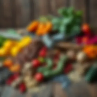 Intriguing Array of Nature's Diuretics A vibrant collection of diuretic herbs displayed artfully on a wooden table