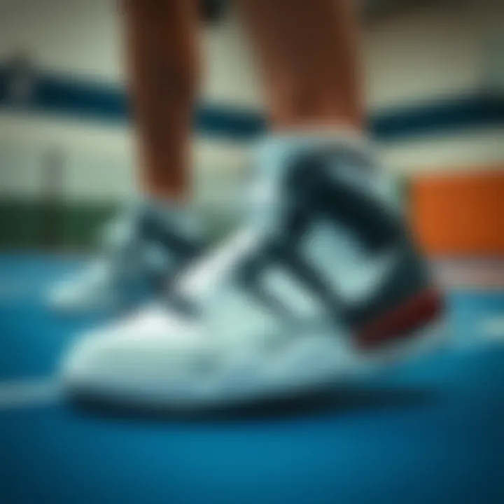 Iconic Jorden sneakers on a basketball court