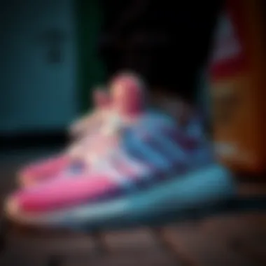 Close-up of the comfort features in Adidas sneakers