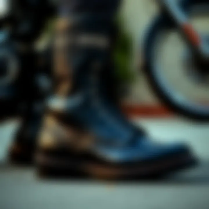 Stylish Black Harley Davidson Boots Elegant black Harley Davidson boots with intricate design