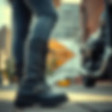 Versatile Styling of Harley Davidson Boots Woman showcasing the versatility of Harley Davidson boots in urban setting