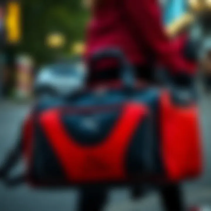 Trendy sports bag used in daily life