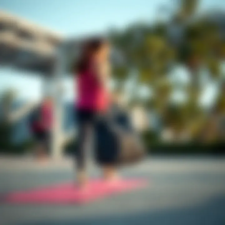 Durable small bag for yoga sessions