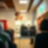 Stylish Lacoste bags displayed in an outlet