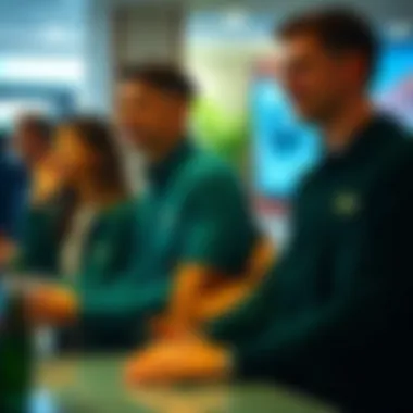 Happy customers enjoying Lacoste products