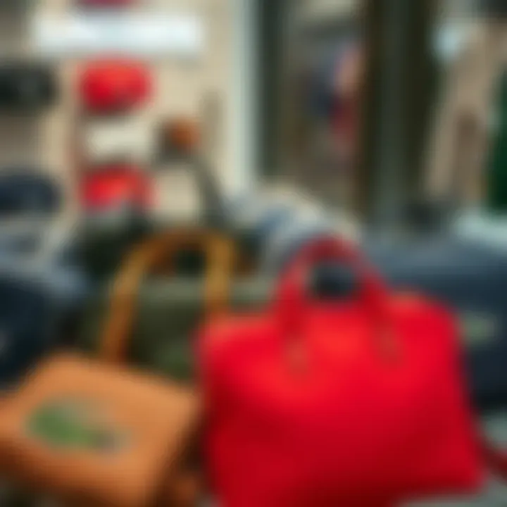 A variety of Lacoste bags showcasing modern designs