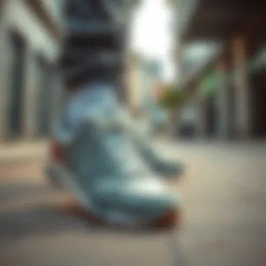 New Balance sneakers in an urban setting, highlighting their trendy appeal