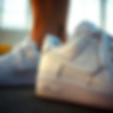 Close-up of Nike Air Force cushioning for comfort