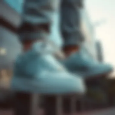 Stylish urban setting emphasizing the versatility of Nike Air footwear.