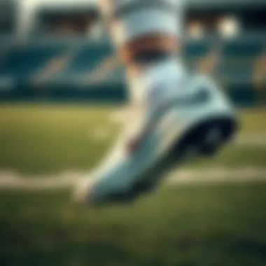 An athlete in action wearing Nike Air Zoom cleats on the field