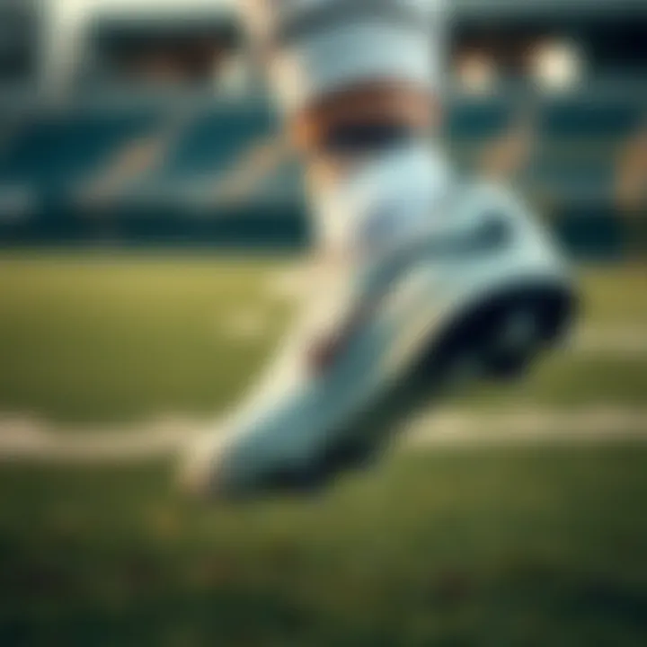 An athlete in action wearing Nike Air Zoom cleats on the field