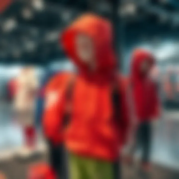 A vibrant display of Nike children's sportswear showcasing functionality and style.