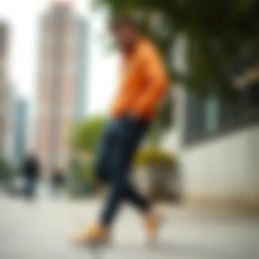 Stylish Nike jogger in an urban setting