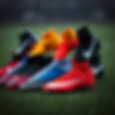 A variety of Nike boot models suitable for different playing conditions