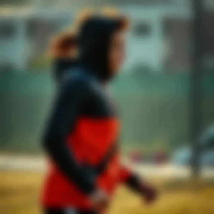 Athlete wearing a Nike jacket during an outdoor workout