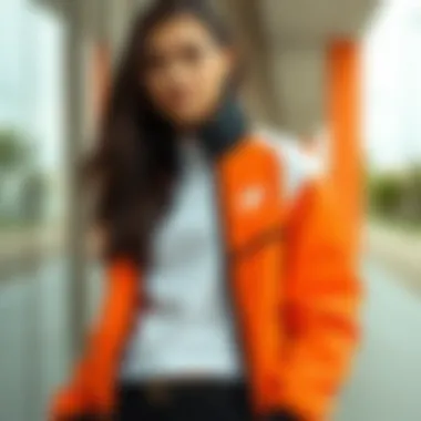 Fashionable outfit featuring a Nike jacket in a casual setting