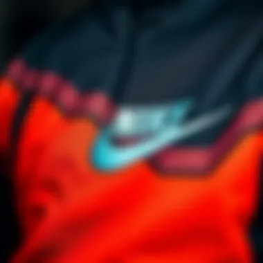 Close-up of Nike jacket detailing and fabric texture