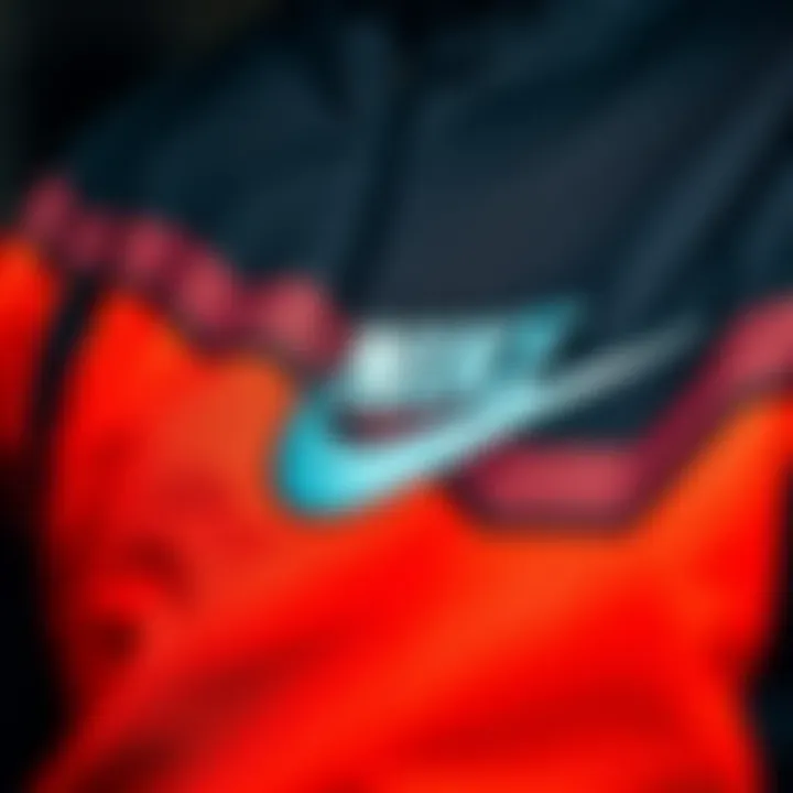 Close-up of Nike jacket detailing and fabric texture