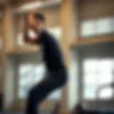 Dynamic athlete showcasing Nike parachute pants during a workout session.