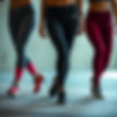 Comparison of different Nike Pro tights styles and colors