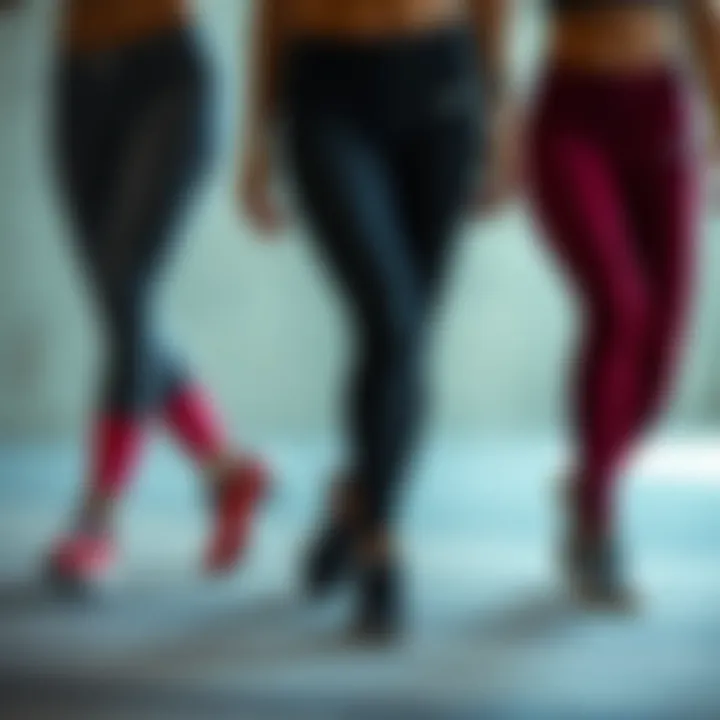 Comparison of different Nike Pro tights styles and colors