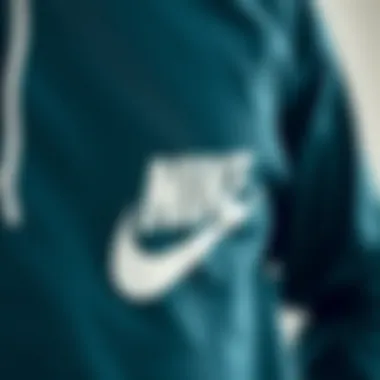 Close-up of fabric texture of Nike sweatshirt emphasizing comfort