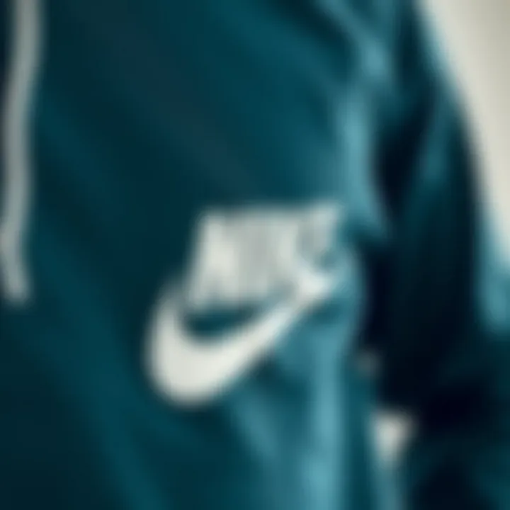 Close-up of fabric texture of Nike sweatshirt emphasizing comfort