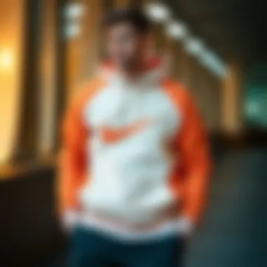 Fashionable styling options for Nike orange sweatshirt